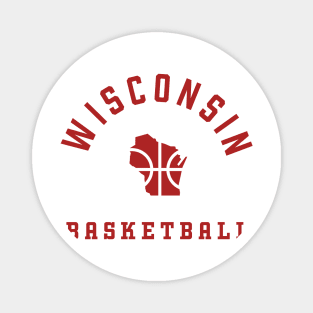Wisconsin Basketball in Red Magnet
